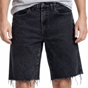 Vintage Rustler Black Denim Cutoff Shorts Mens 33 Frayed Hem Grunge Skater Jorts